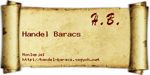 Handel Baracs névjegykártya